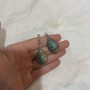 western earrings faux turquoise
